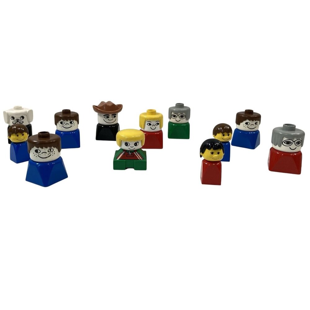 Lego Duplo Square Base Early Figures Boy Girl Dog Cowboy Minifigs Toy People Lot